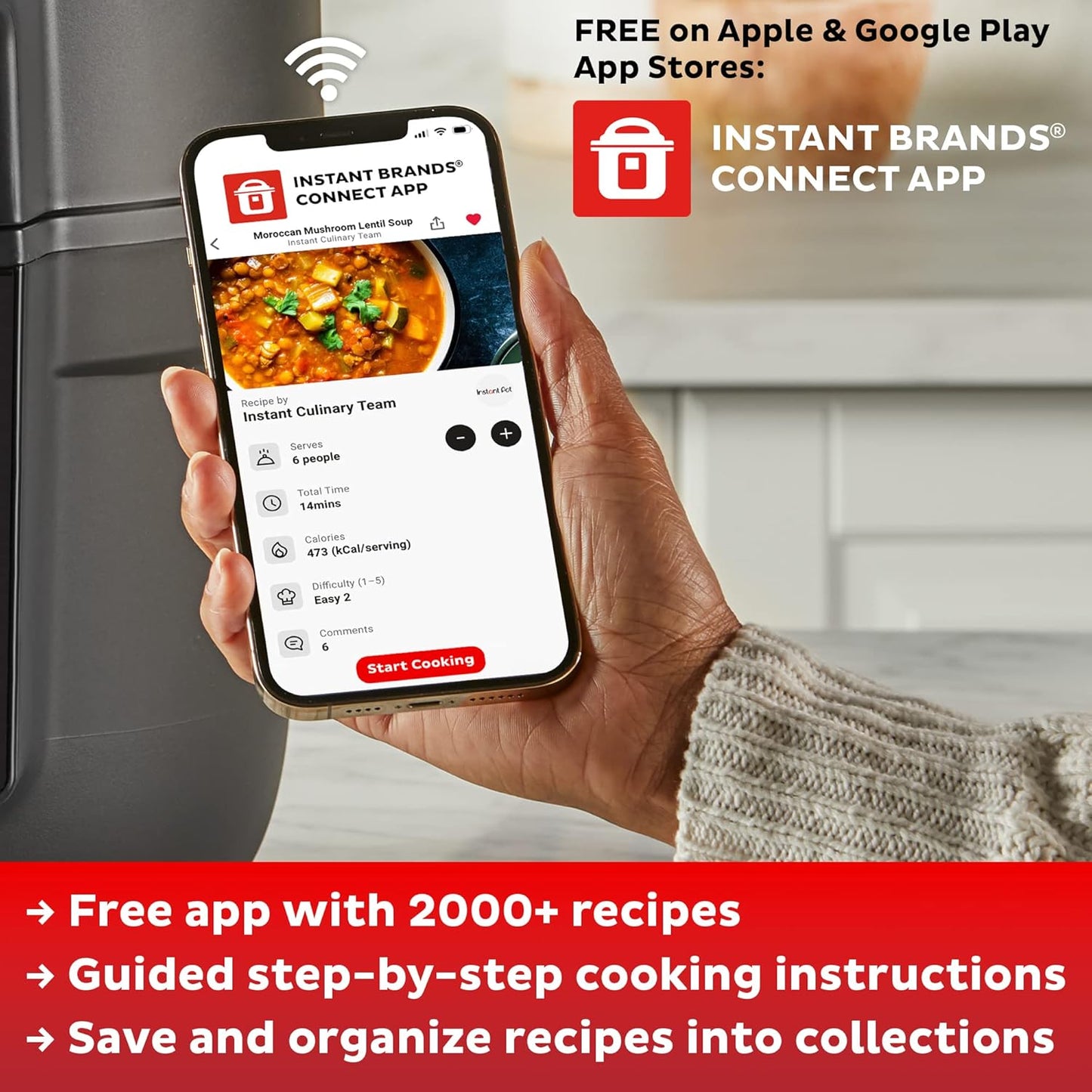 Instant Pot Vortex 5.7QT Air Fryer With Accessories, Custom Smart Cooking Programs, 4-in-1 Functions that Crisps, Roasts, Bakes and Reheats, 100+ In-App Recipes, from the Makers of Instant Pot, Black