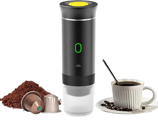 Portable Electric Espresso Machine, 3 in 1 Travel Coffee Maker for Camping, 15 Bar Self Heating Car Coffee Maker, Capsules Coffee Machine for Camping Hiking Office